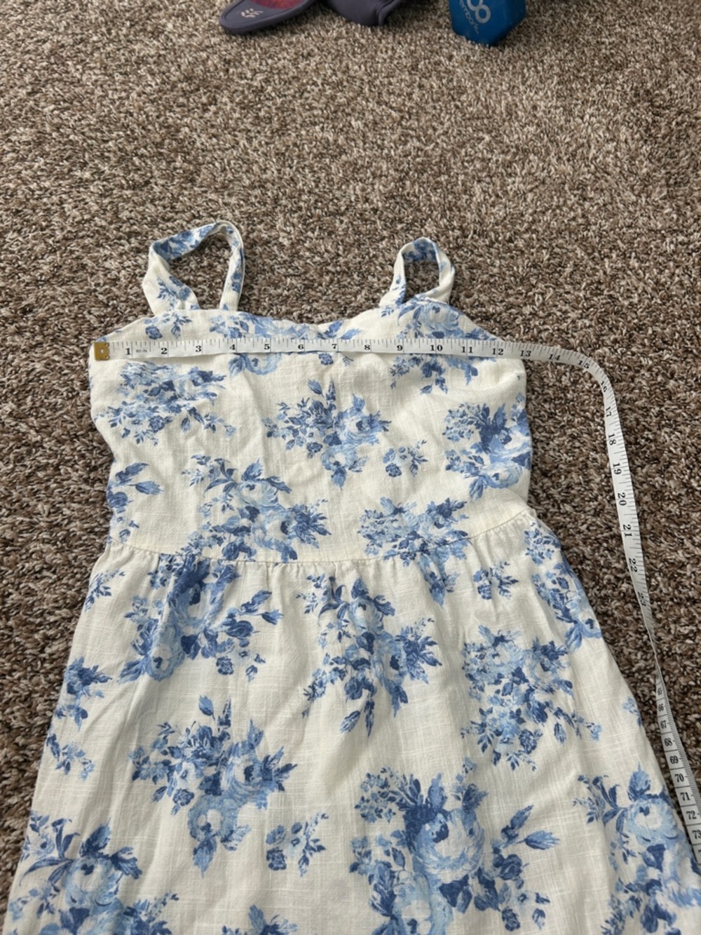 Floral Blue & White Mini Sundress - Picture 8 of 10